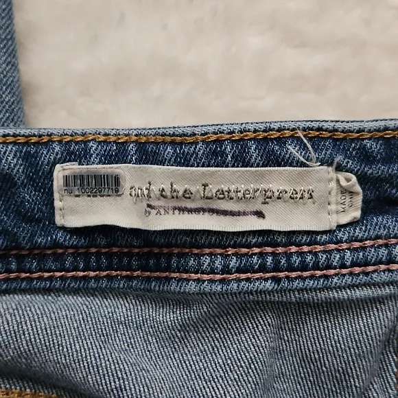 Anthropolgie Pilcro And The Letterpress Slim Boyfriend Distressed Jeans Blue 27 - Picture 11 of 12